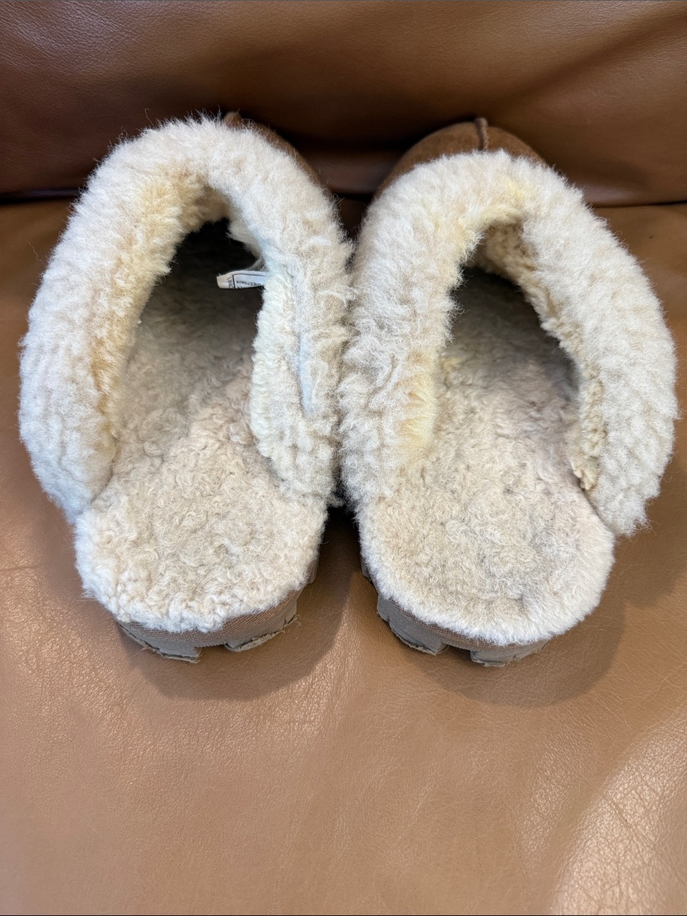 Women’s Ugg Coquette Slip On Slippers Sz 8 Chesnut Brown Tan Sheepskin EU 39 - Picture 5 of 9
